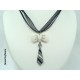 Collier Fimo "Chic" Noeud Blanc + Cravate 
