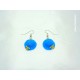 Boucles d'oreilles Fimo "Chapeau" Bleu Turquoise