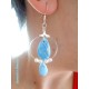 Boucles d'oreilles Fimo Goutte Bleu Turquoise