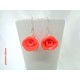 Boucles d'oreilles Fimo Fleur "Rose" Orange Corail
