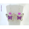 Boucles d'oreilles Papillon Violet