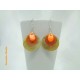 Boucles d'oreilles Fimo "Mini Goutte" Orange + Nacres Orange/Jaune