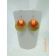 Boucles d'oreilles Fimo "Mini Goutte" Orange + Nacres Orange/Jaune