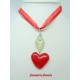 Collier Fimo Coeur Rouge