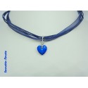 Collier Coeur de cristal Bleu