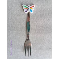 Fourchette Enfant Fimo Papillon Multicolores