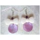Boucles d'oreillles Fimo "Noeud Papillon" Blanc + Nacre Violette