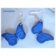 Boucles d'oreilles Fimo "Papillon" Bleu et Noir
