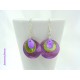 Boucles d'oreilles Fimo "Mini Goutte" Violette + Nacre vert/violet