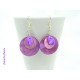 Boucles d'oreilles Fimo "Mini Goutte" Violette + Nacre rose/violet
