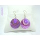 Boucles d'oreilles Fimo "Mini Goutte" Violette + Nacre rose/violet
