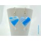 Boucles d'oreilles Fimo "Coeurs" + Goutte acrylique Bleu