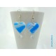 Boucles d'oreilles Fimo "Coeurs" + Goutte acrylique Bleu