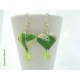 Boucles d'oreilles Fimo "Coeurs" + Goutte acrylique Vert Kaki