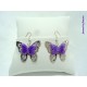 Boucles d'oreilles Fimo Papillon Violet + Estampe