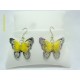 Boucles d'oreilles Fimo Papillon Jaune + Estampe
