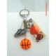 Porte clé Fimo + Ruban "Basket"